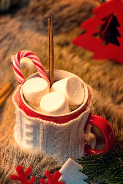 Heiße Schokolade mit Marshmallow — Stockfoto