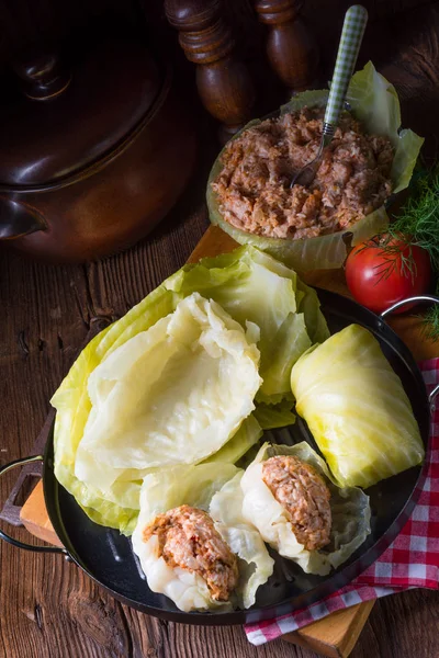 Stuffed cabbage rolls with meat — Stock Photo, Image