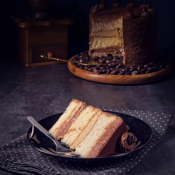 parça lezzetli çikolatalı kek