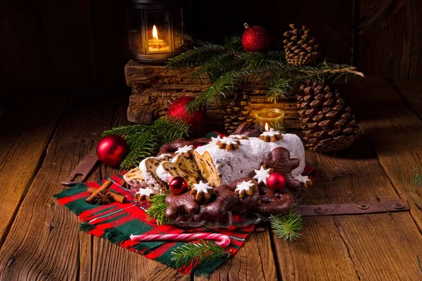 Chutné vánoční Stollen — Stock fotografie