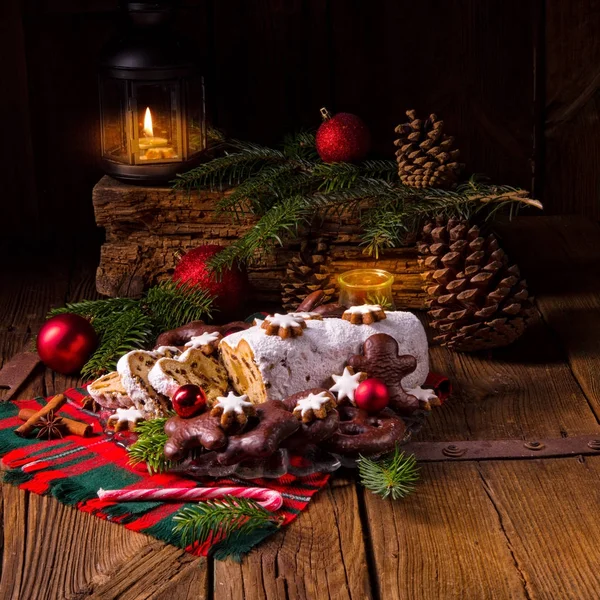 Välsmakande Christmas Stollen — Stockfoto