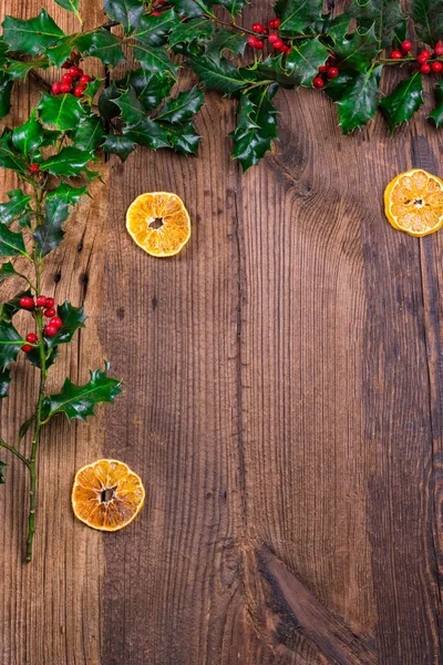 Vánoční dekorace s suché pomeranče — Stock fotografie