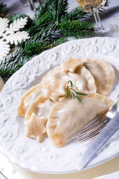 Delicious Traditional Pierogi Traditional Christmas Treat — Stock Photo, Image