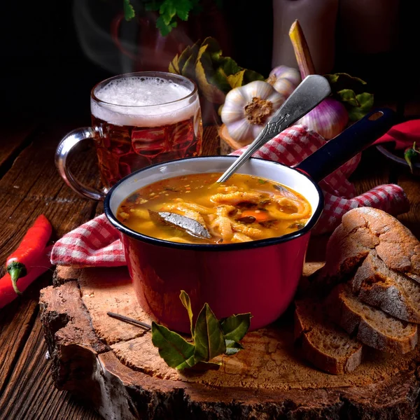 Tasty Polish Flaczki Delicious Tripe Soup Traditional Polish Meat Stew — Stock Photo, Image