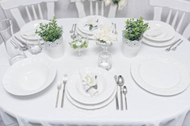 çatal bıçak takımı ve beyaz Lev. zarif Festival sofra