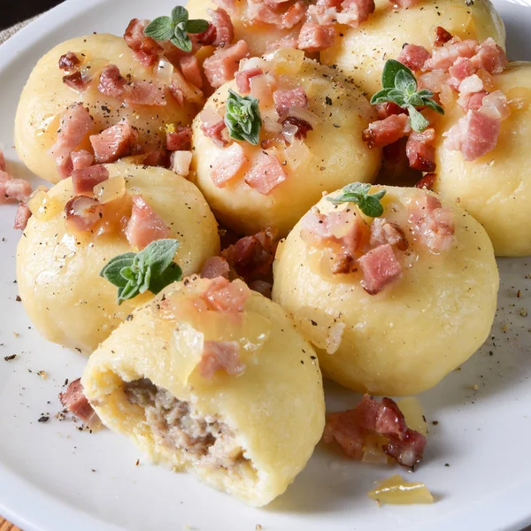 Delicious Homemade Pyzy Traditional Polish Dumpling — Stock Photo, Image