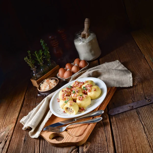 Delicioso Casero Pyzy Dumpling Tradicional Polaco — Foto de Stock