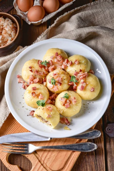 Delicioso Casero Pyzy Dumpling Tradicional Polaco —  Fotos de Stock