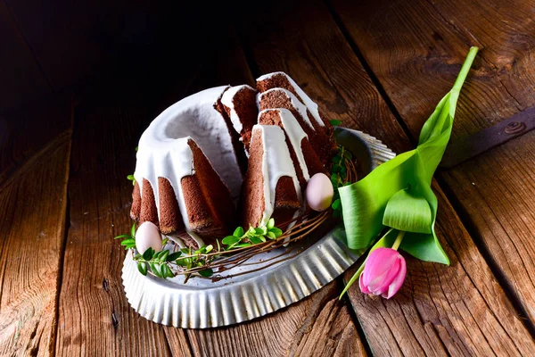 Смачний Шоколадний Весняний Торт Глазур — стокове фото