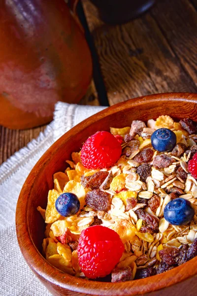Здоровый Завтрак Мюсли Свежие Ягоды — стоковое фото