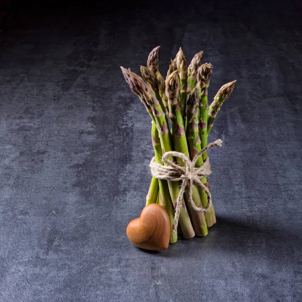 Fresh Green Asparagus Composition Dark Background — Stock Photo, Image