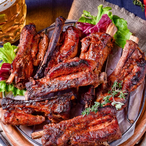 Delightful Bbq Spareribs Smoker — Stock Photo, Image