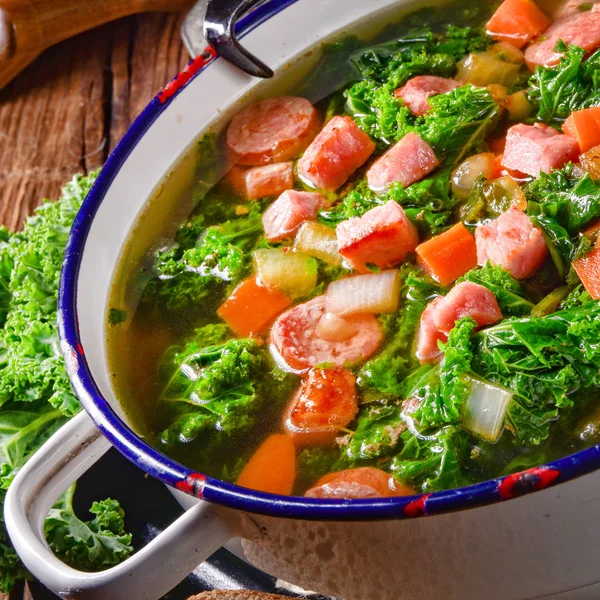 Вкусный Капустный Суп Здоровый Ужин — стоковое фото