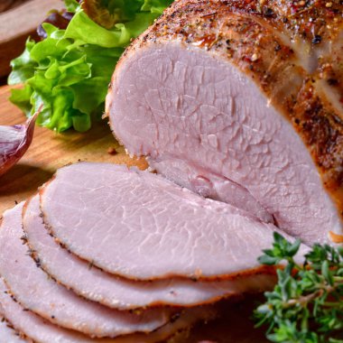 renkli biber lezzetli pişmiş jambon