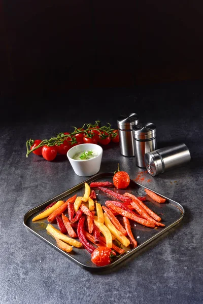 Colorful Vegetable Fries Oven Healthy Diet — Stock Photo, Image