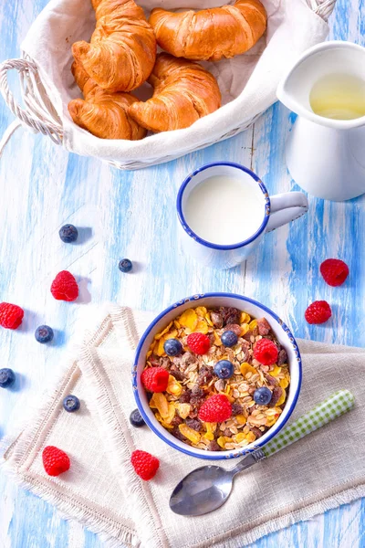 Muesli Breakfast Menu Fresh Berries — Stock Photo, Image