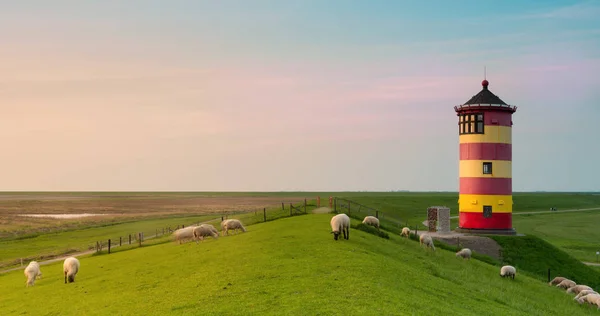 Krásné Maják Pobřeží Východního Fríska — Stock fotografie