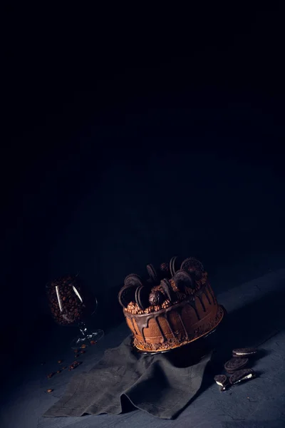 Vynikající Čokoládový Koláč Sušenkami — Stock fotografie