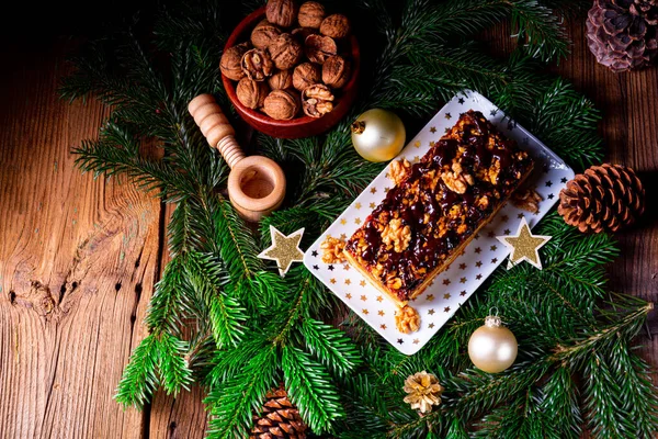 Pan Jengibre Chocolate Con Relleno Mermelada Nueces —  Fotos de Stock