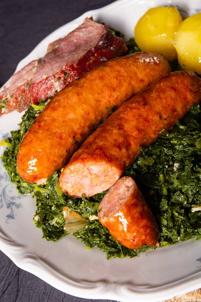 Oldenburg Chou Frisé Avec Saucisse Pinkel Kassler — Photo