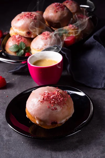 Delicious Berlin Donuts Filled Raspberry Jam — Stock Photo, Image