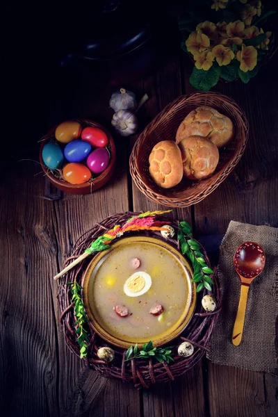 Zurek: польський суп на свято — стокове фото