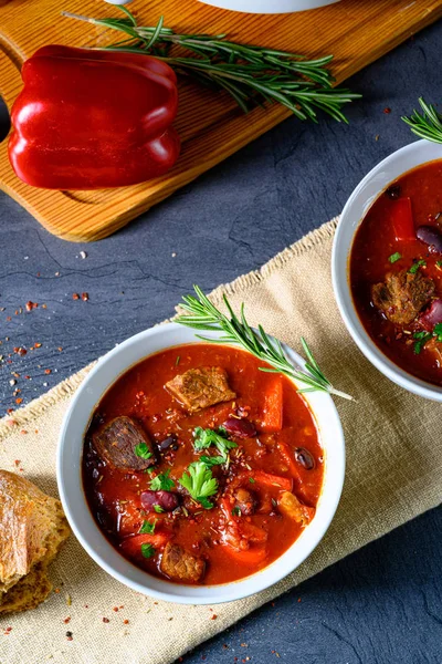 Spicy Mexican Style Beef Beans — Stock Photo, Image