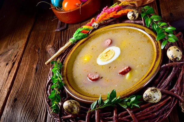 Zurek Polska Zupa Wielkanocna Sezon Świąteczny — Zdjęcie stockowe