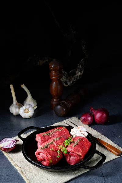 Rolamentos Carne Crua Preparados Para Cozinhar — Fotografia de Stock