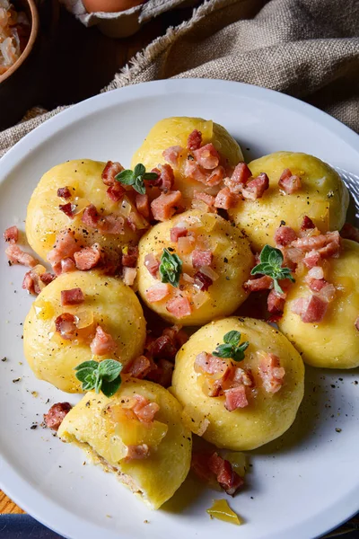 Polish Dumplings Meat Mushroom Sauerkraut Filling — Stock Photo, Image