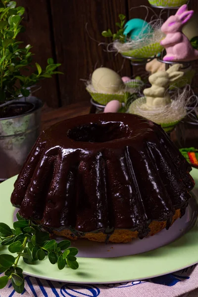 Delicious Polish Easter Chocolate Cake — Stock Photo, Image