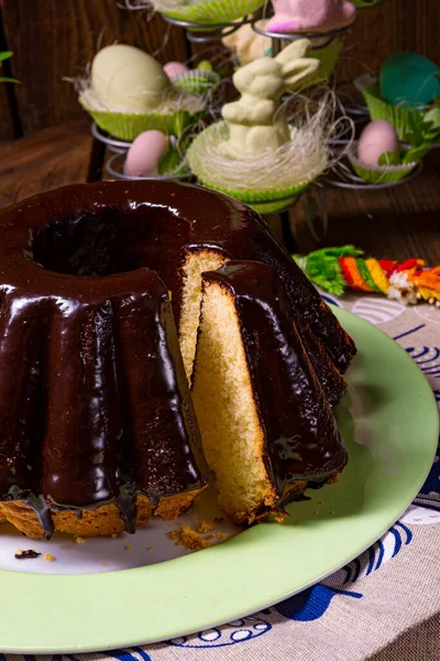 Delicious Polish Easter Chocolate Cake — Stock Photo, Image