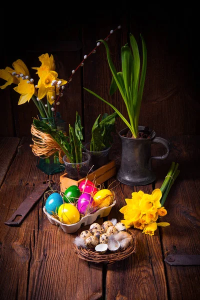 Perfect Table Colorful Table Decorations Easter — Stock Photo, Image