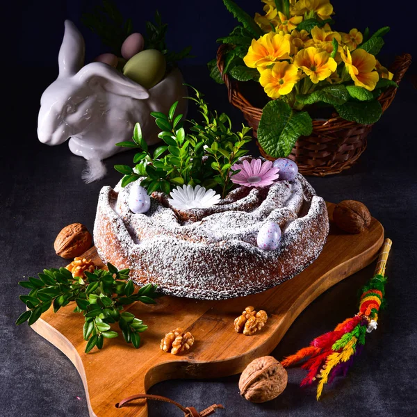 Polish Easter Cake Nuts Chocolate — Stock Photo, Image