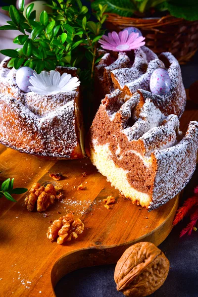 Torta Pasqua Polacca Con Noci Cioccolato — Foto Stock