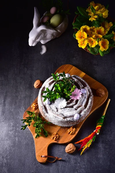 Polish Easter Cake Nuts Chocolate — Stock Photo, Image