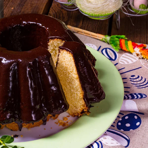 Смачний Польський Пасхальний Шоколадний Торт — стокове фото
