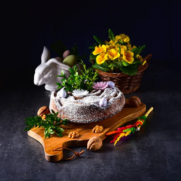 Gâteau Pâques Polonais Aux Noix Chocolat — Photo