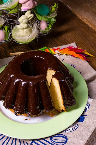 Delicious Polish Easter Chocolate Cake — Stock Photo, Image