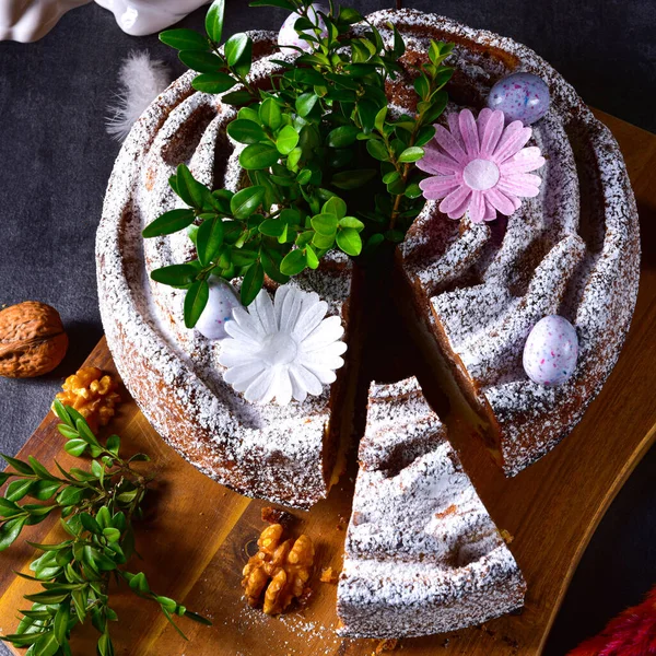 Torta Pasqua Polacca Con Noci Cioccolato — Foto Stock