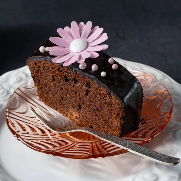 Délicieux Gâteau Chocolat Juteux Fait Maison — Photo