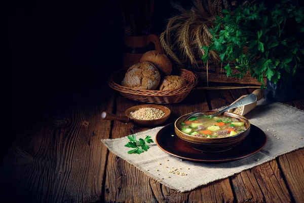 Krupnik a delicious Polish barley soup — Stock Image Krupnik Delicious Polish Barley Soup Royalty Free Stock Images