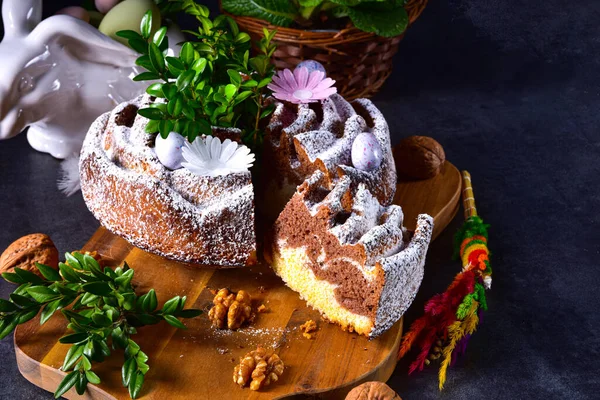 Polský Velikonoční Dort Ořechy Čokoládou — Stock fotografie