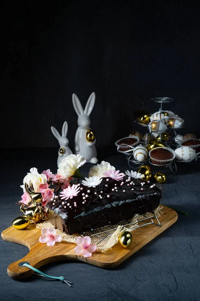 おいしいイースター自家製チョコレートケーキ — ストック写真