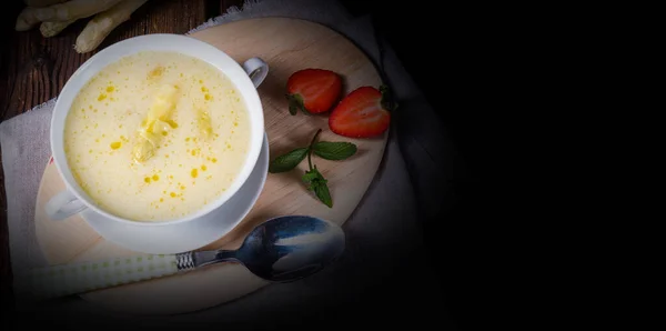 Deliciosa Sopa Espárragos Blancos Primavera — Foto de Stock