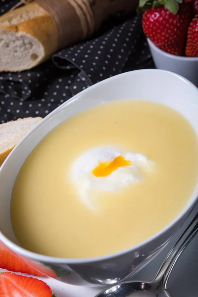 Deliciosa Sopa Espárragos Blancos Primavera — Foto de Stock