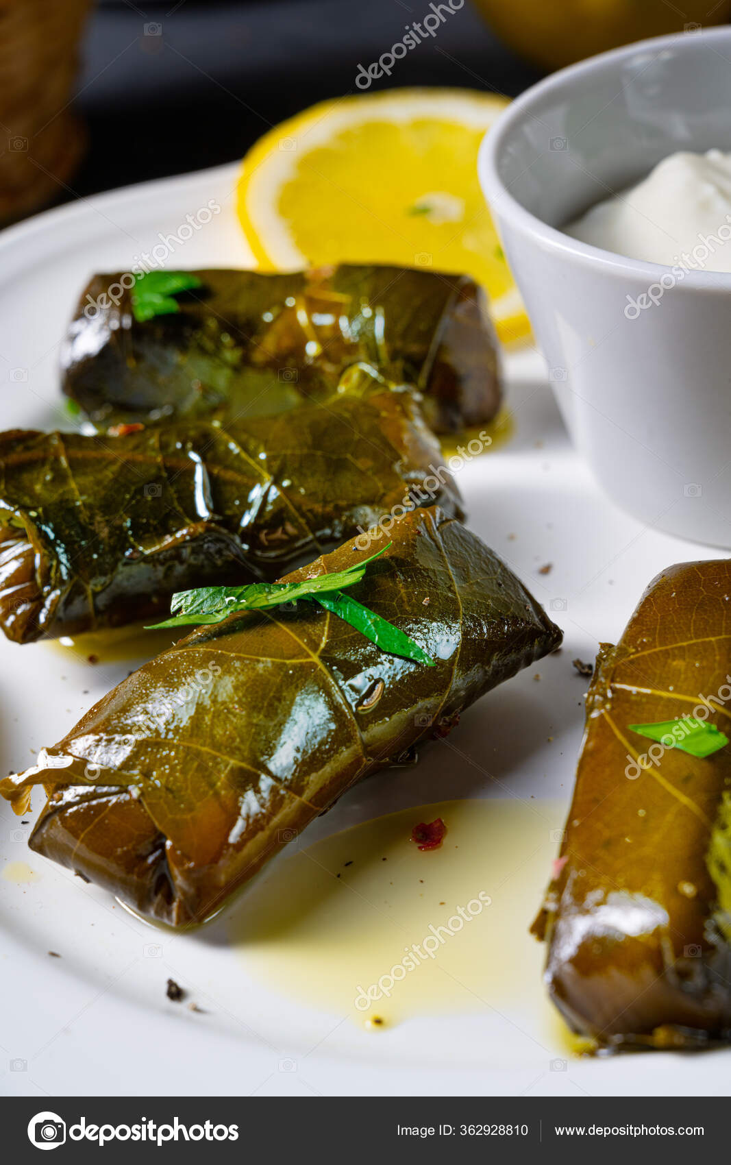 Dolmades Stuffed Grape Leaves Greek Way Stock Photo by ©dar19.30 362928810