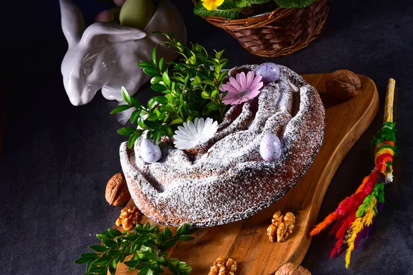 Gâteau Pâques Polonais Aux Noix Chocolat — Photo