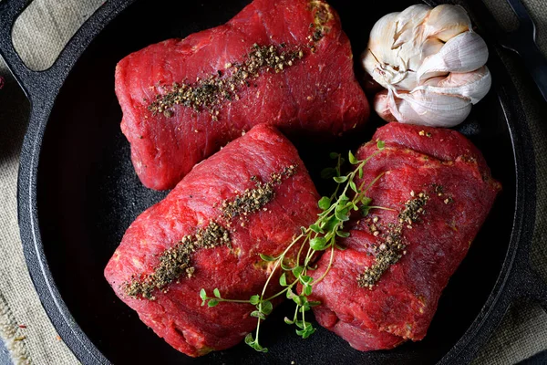 Raw Beef Roulades Prepared Cooking — Stock Photo, Image