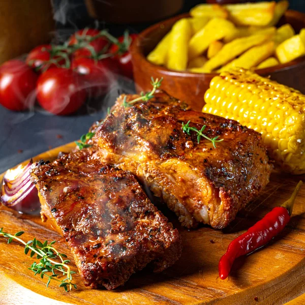 Tender Spare Ribs Grill — Stock Photo, Image